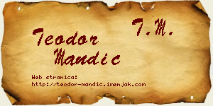 Teodor Mandić vizit kartica